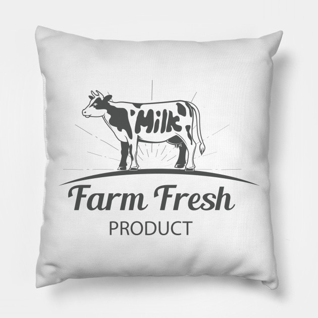 Farm Cow With Milk Logo