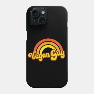 Vegan Guy Retro Rainbow Orange Phone Case