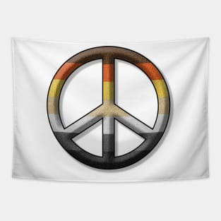 Peace Pride design in Gay Bear pride flag colors Tapestry