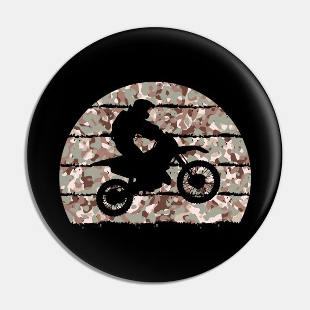 Dirt Bike Motocross Camo Biker Pin by KAWAIITEE