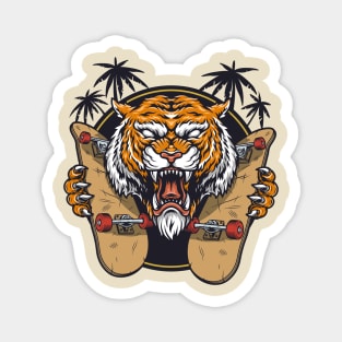 angry tiger face - tiger claw Magnet