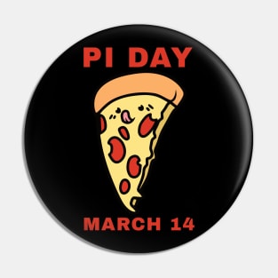 Kawaii Pi Day Pizza Slice March 14 Pin