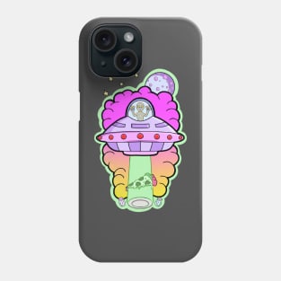 Alien abducts pizza Phone Case