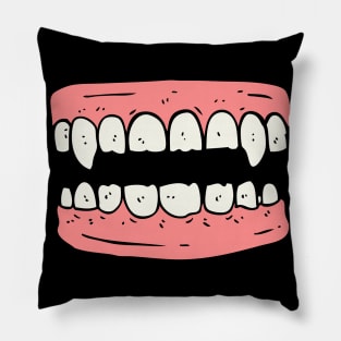 Zombie Pink and white Teeth Halloween Costume Horror Funny Cartoon Illustration Pillow