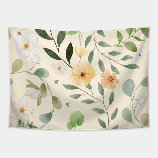 Flowers & bees Tapestry by odNova