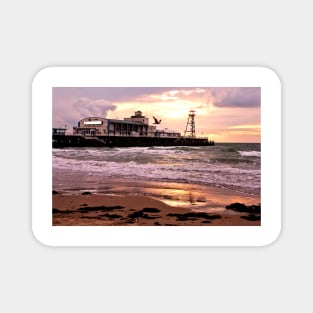 Bournemouth Pier And Beach Dorset England Magnet