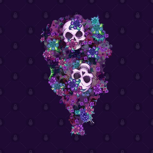 Flowers and Skulls by Ellador