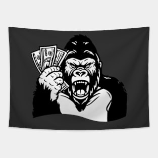 Gorilla with Money Tapestry