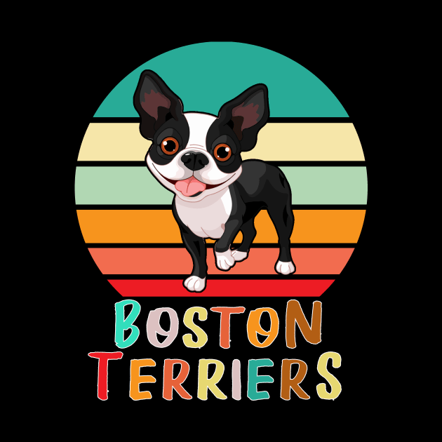 Vintage Retro Boston Terriers by adrinalanmaji