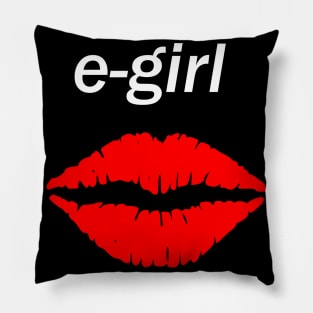 E girl kiss lips Pillow