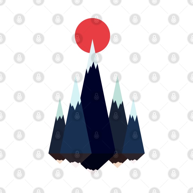 Minimalist Abstract Nature Art #15 Freezing Cold Mountains by Insightly Designs