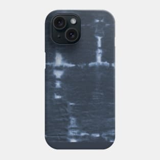 Soft texture of Shibori squares - navy blue Phone Case