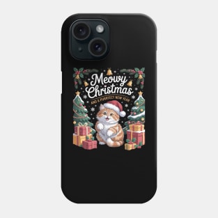 BRITISH LONGHAIR Cat Meowy Christmas & A Purrfect New Year Phone Case