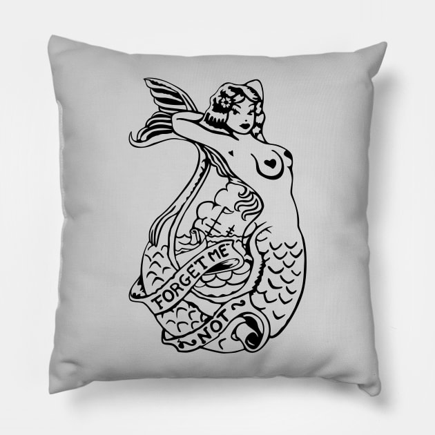 Mermaid Tattoo Shirt Pillow by stuff101