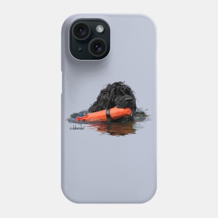 Portuguese Water Dog with Orange Bumper Phone Case