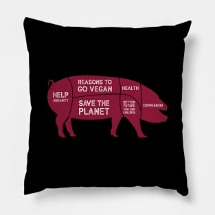 Go Vegan Butcher Design Pillow