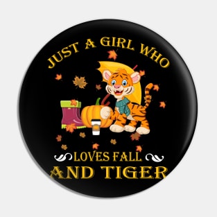 Just A Girl Who Loves Fall & T-Rex Funny Thanksgiving Gift Pin