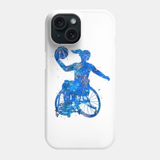 Wheelchair basketball girl - Blue art Phone Case