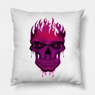 Flame Skull - Hot Pink Pillow