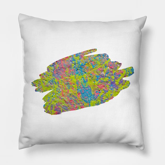 Green Graffiti Splash Art Print Pillow by Auto-Prints