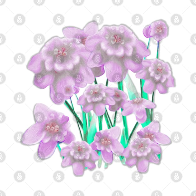 Soft Lilac Flowers and Dew Drops by KC Morcom aka KCM Gems n Bling aka KCM Inspirations