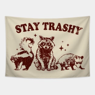 Stay Trashy Raccoon, Opossum, Skunk Tapestry