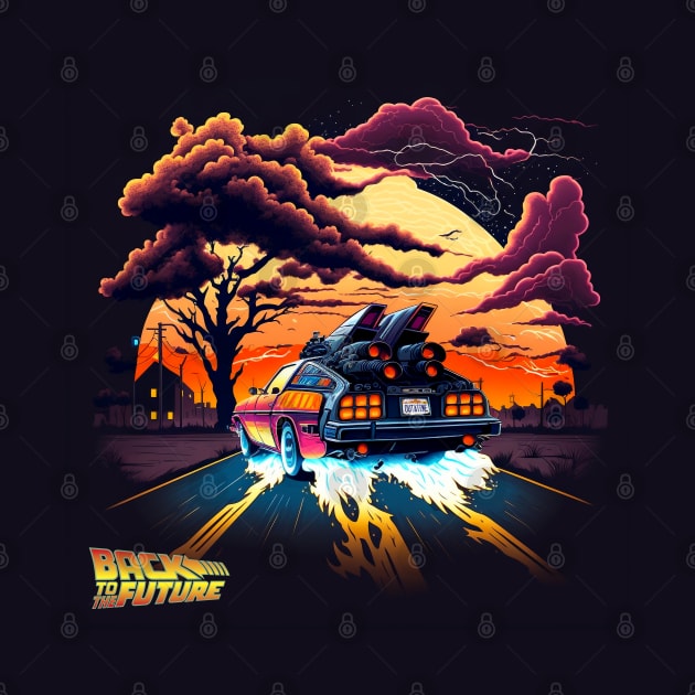 DeLorean - back to the future by Buff Geeks Art