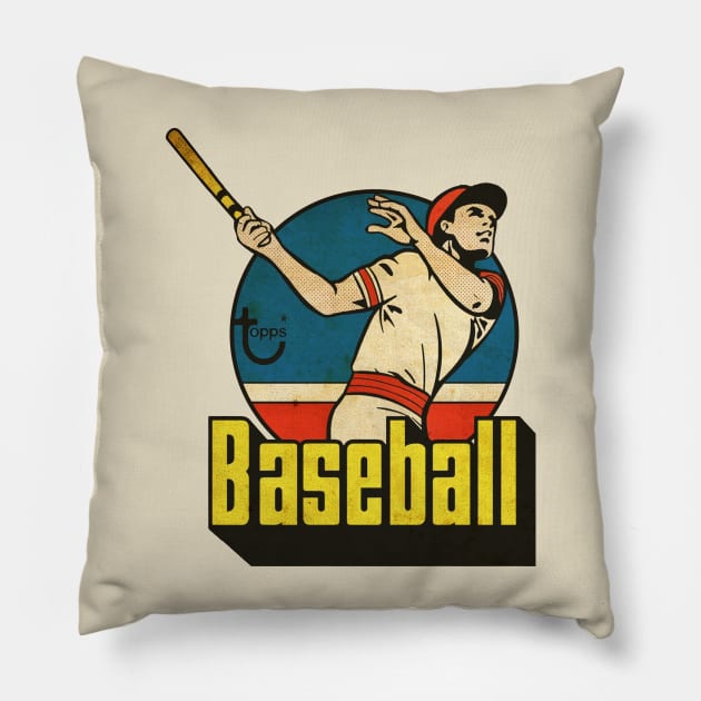 VINTAGE BASEBALL - BASEBALL TOPPS 1987 vintage Pillow by kedaiadon