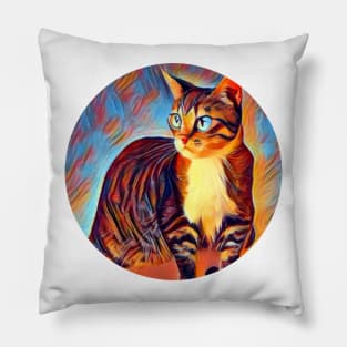 Fluffy mycat, revolution for cats Pillow