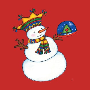 Snowman and Snow Globe T-Shirt