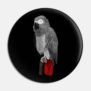 Grey Parrot Bird Birder Birdlover Birdwatcher Animal Pin