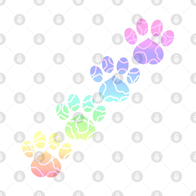 Rainbow Paw Prints (Version 1) by sarahghost416