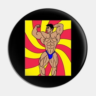 Retro Bodybuilding Lifting Weights Pin