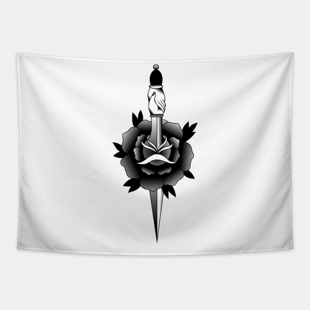 ROSE AND DAGGER Tapestry by art_of_josh