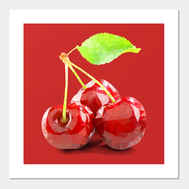 Geometric Cherry Fruit Posters And Art Prints Teepublic Uk