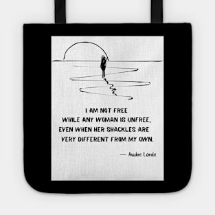 I am not free Audre Lorde quote Tote