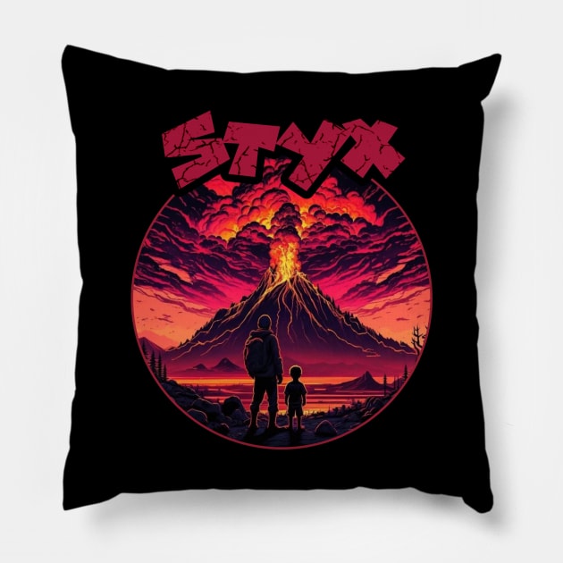 View Vulcano Erupt Styx Pillow by Droneiki