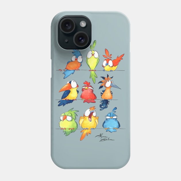 Funny Birds Phone Case by Alyona Shilina