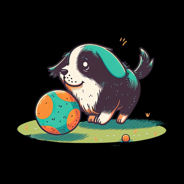 Dog playing with Ball 2 by i2studio