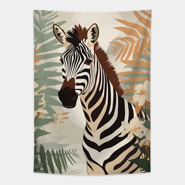 Zebra in the Jungle Tapestry by JunkyDotCom