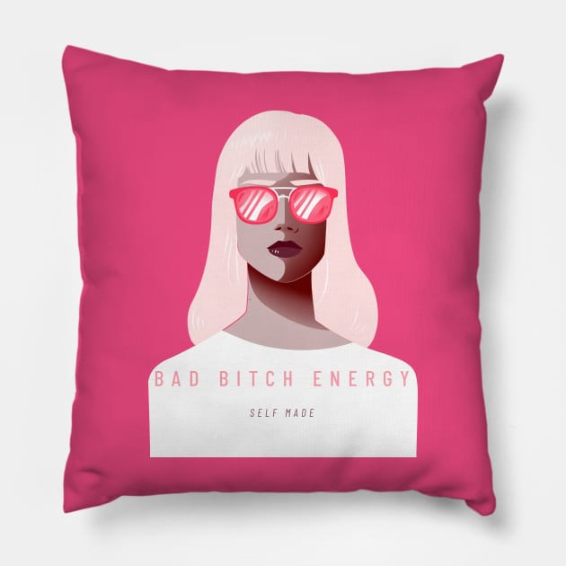 BAD BITCH ENERGY Pillow by Ashen Goods