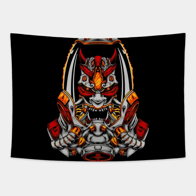 Mecha raijin Tapestry by kushgraphik