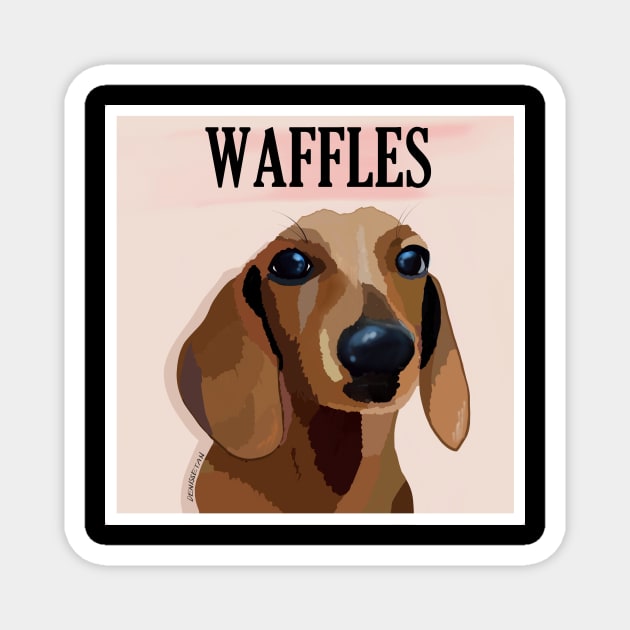 Waffles Magnet by Denisse.draws