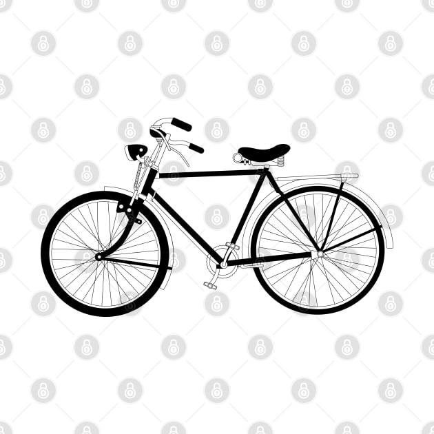 Onthel Vintage Bicycle Black Outline by kindacoolbutnotreally