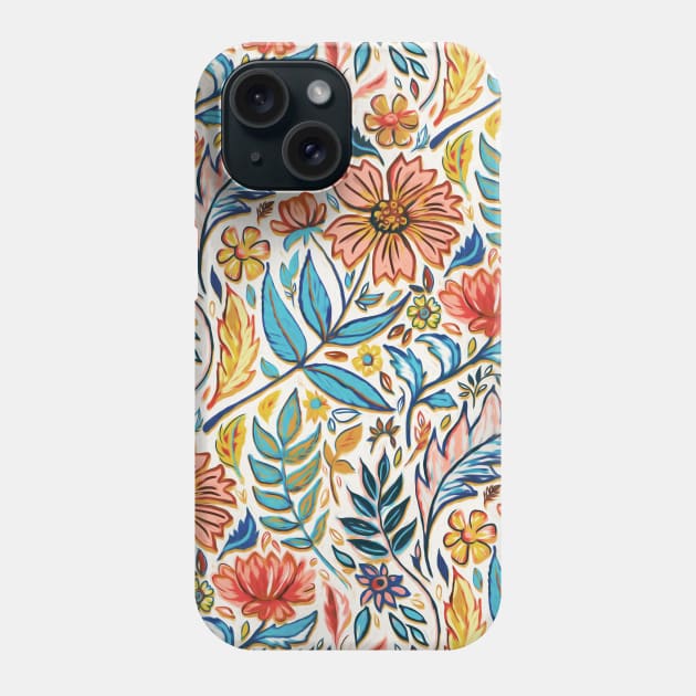 Vivid Colorful Art Nouveau Floral Phone Case by micklyn