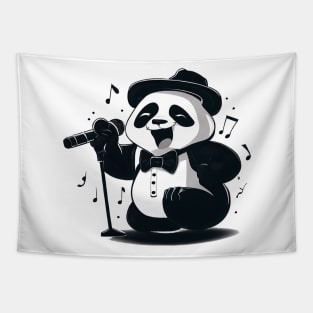 An Antropomorphic Cute Panda Jazz Singer Tapestry