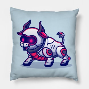 Cute Bull Robot Cartoon Pillow