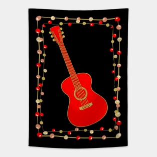 Christmas Acoustic Guitar Tapestry