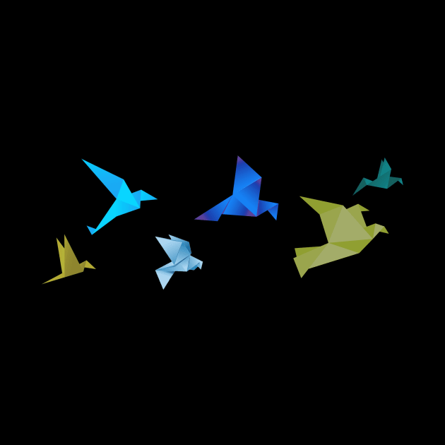 Origami Birds in Flight by DavidLoblaw