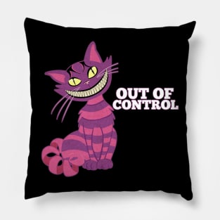 Out Of Control Crazy Cat Purple Cat Pillow